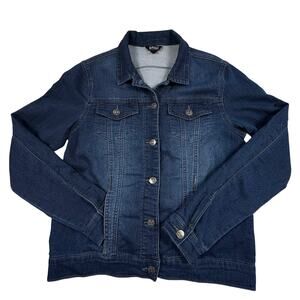 Buffalo David Bitton French Terry Jean Jacket Women's S Blue Trucker Lightweight